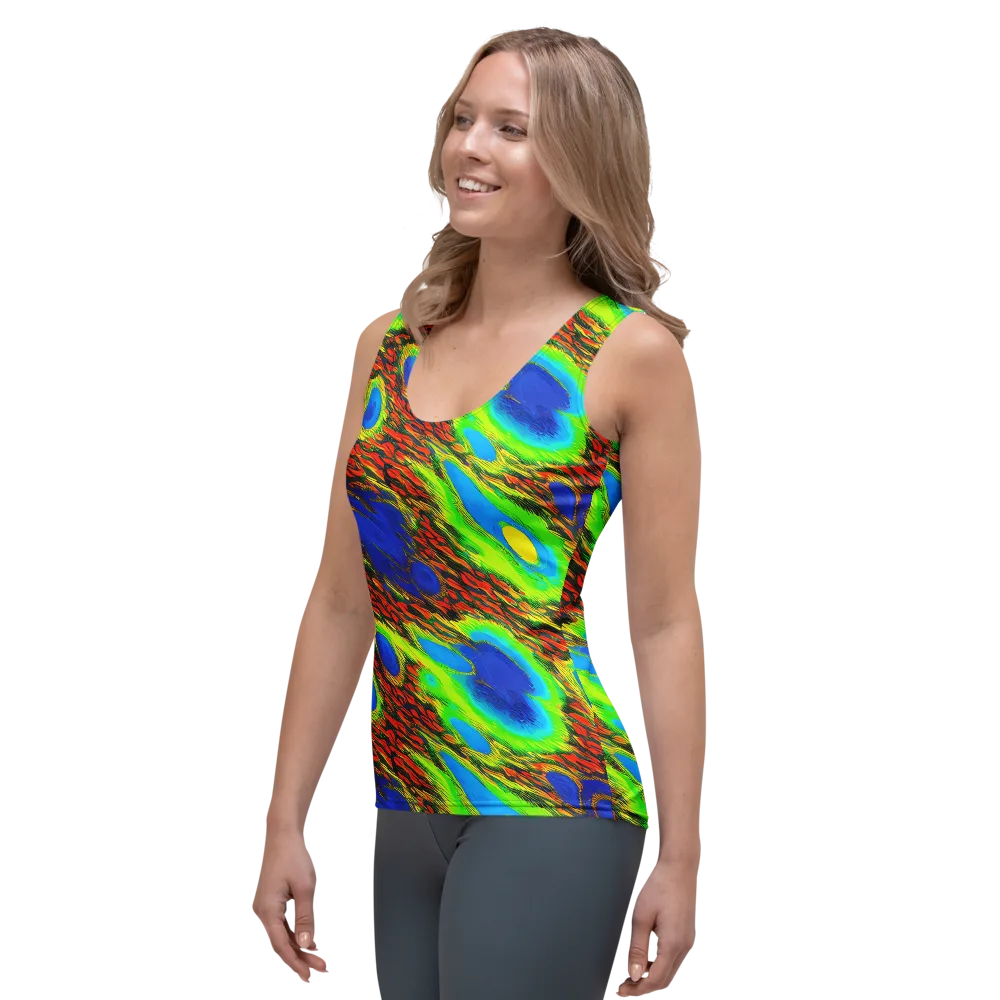 Vibrant Veinwork on Women's Tank Top — Left Front