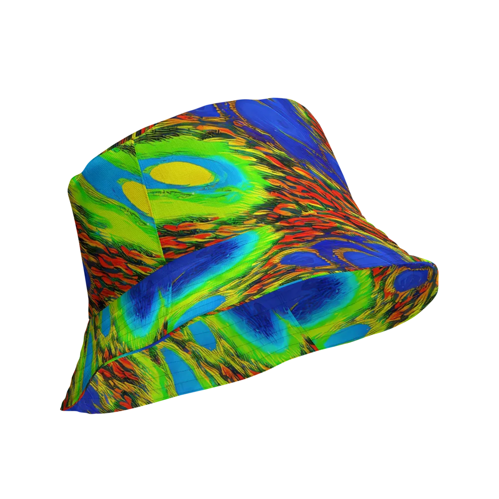 Vibrant Veinwork on Reversible Bucket Hat — Product details Outside