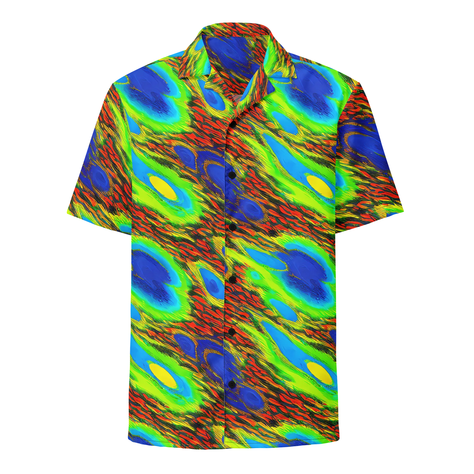 Vibrant Veinwork on Button Shirt — Front