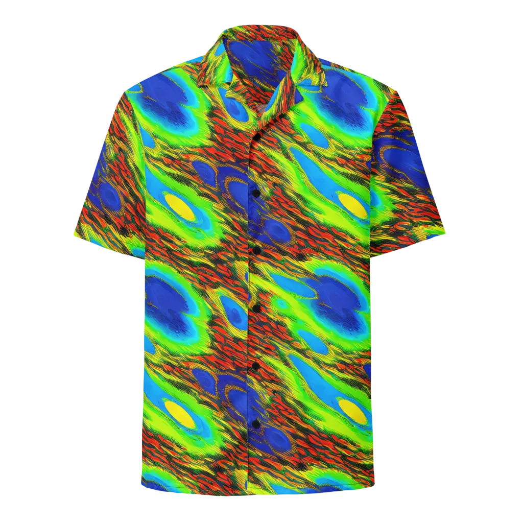 Vibrant Veinwork on Button Shirt — Front