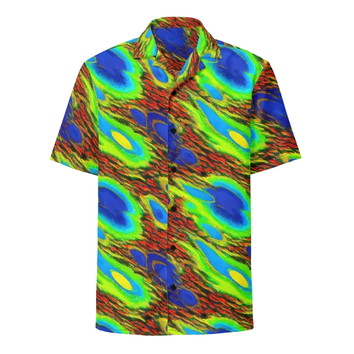 Vibrant Veinwork on a Button Shirt