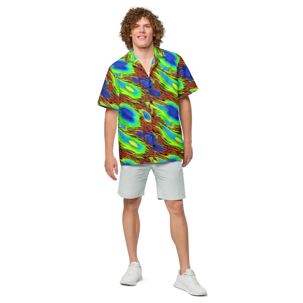 Vibrant Veinwork on Button Shirt — Front