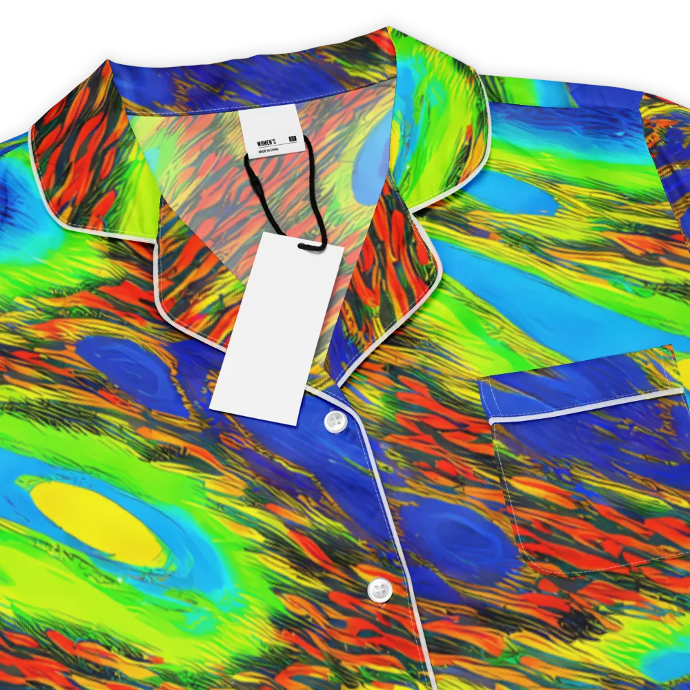 Vibrant Veinwork on Women's Short Sleeve Pajama Top — Product details