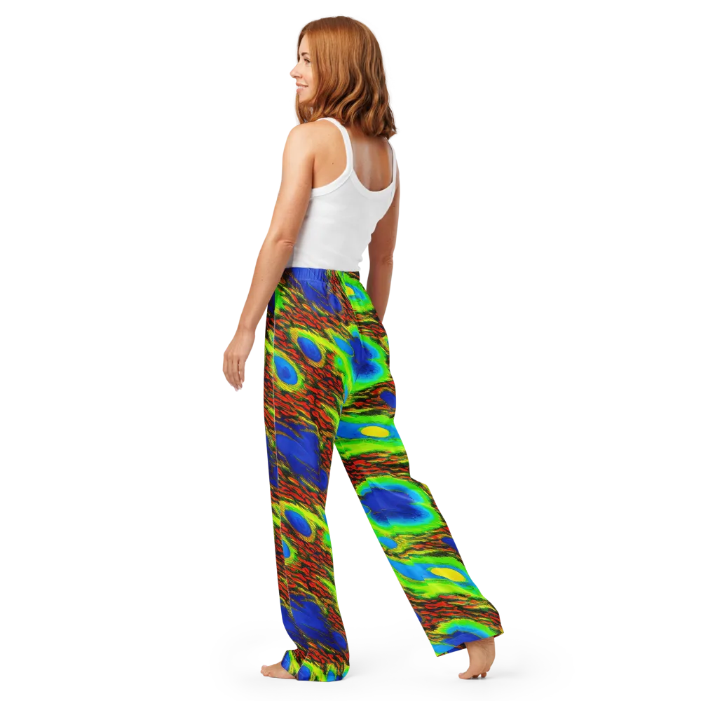 Vibrant Veinwork on Women's Pajama Pants — Back