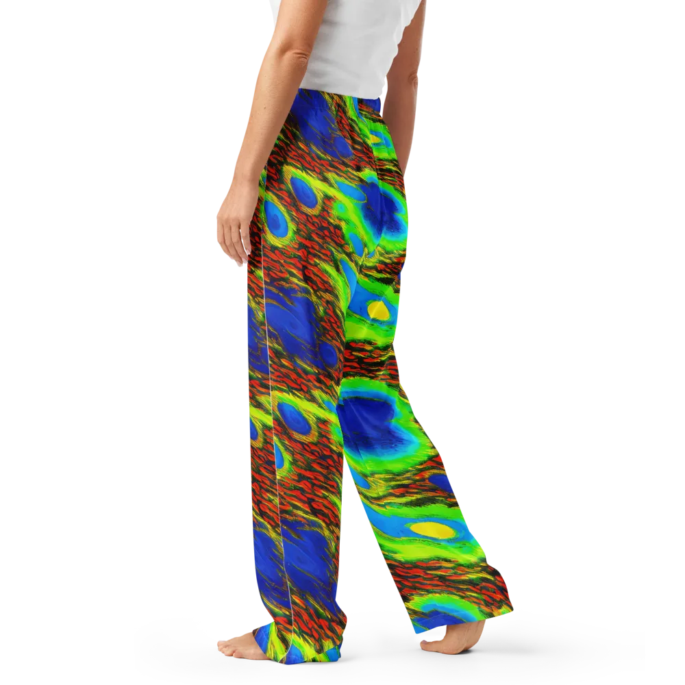 Vibrant Veinwork on Women's Pajama Pants — Left