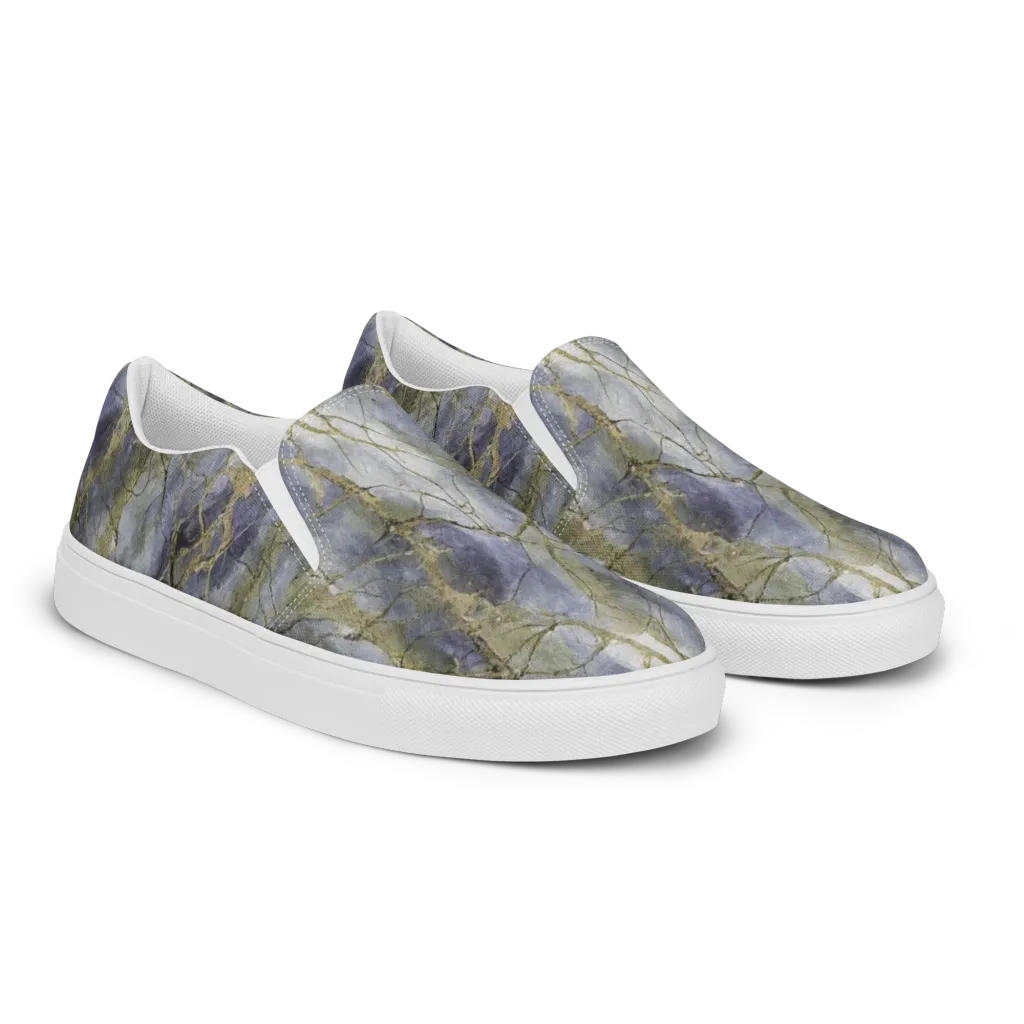 Violet Faultline on Women's Slip-On Canvas Shoes — Right Front