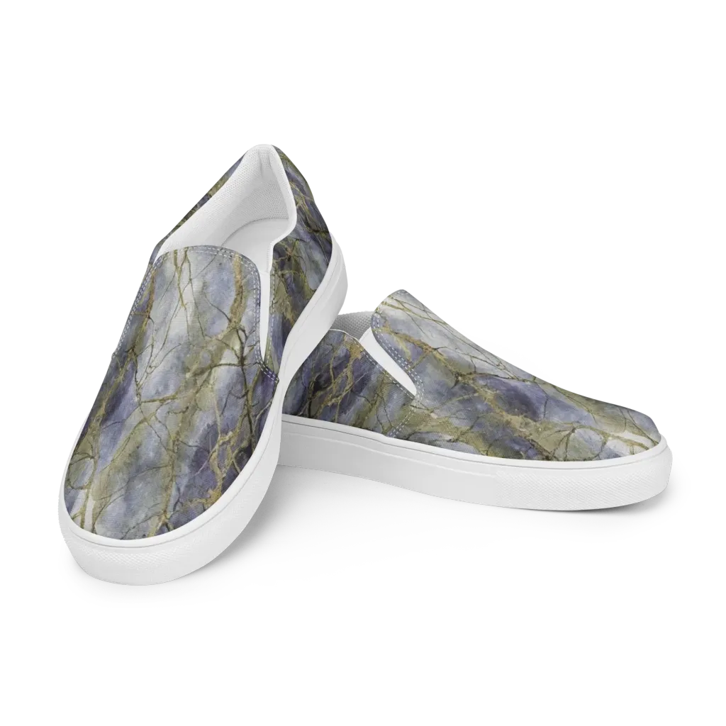 Violet Faultline on Women's Slip-On Canvas Shoes — Left Front