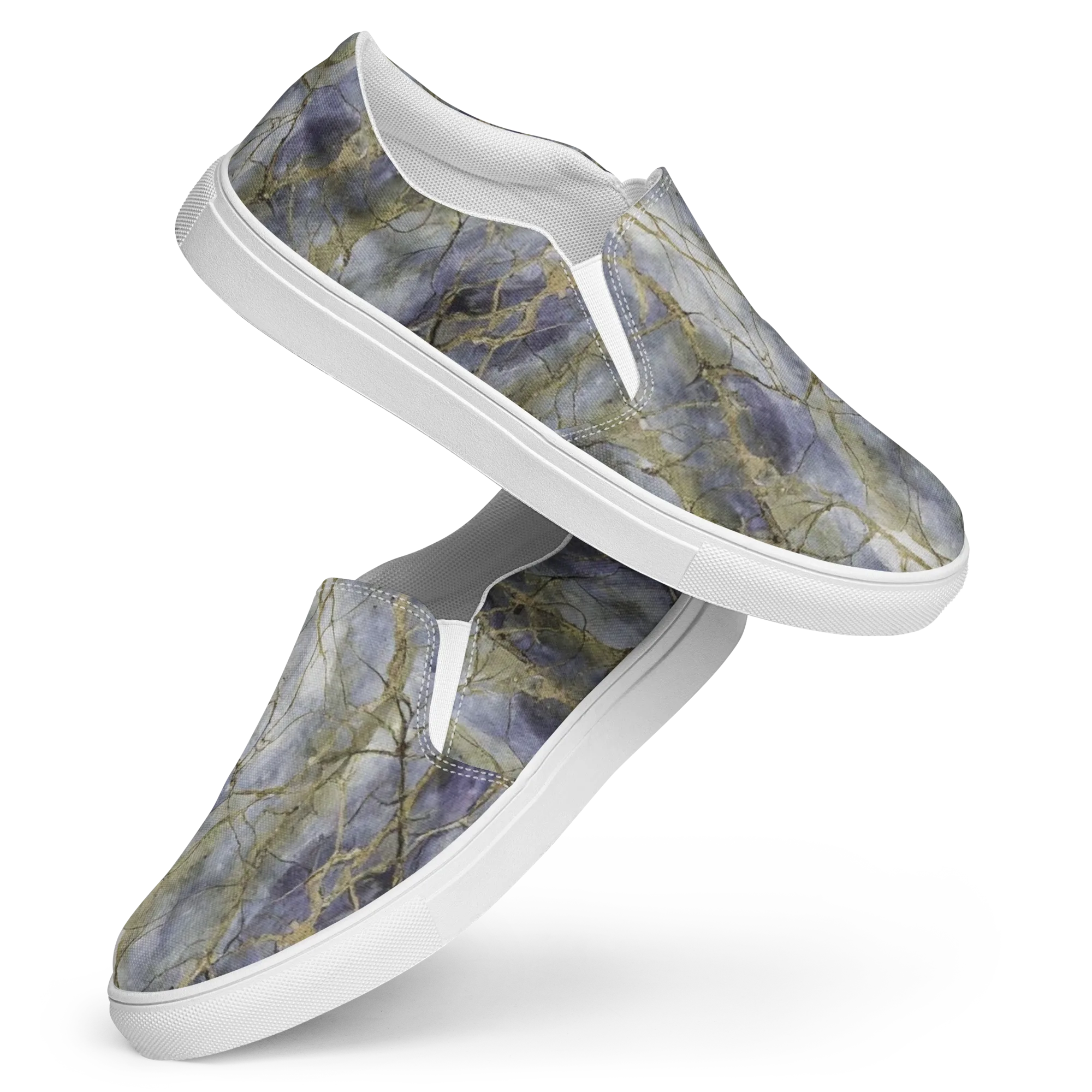 Violet Faultline on Women's Slip-On Canvas Shoes — Front