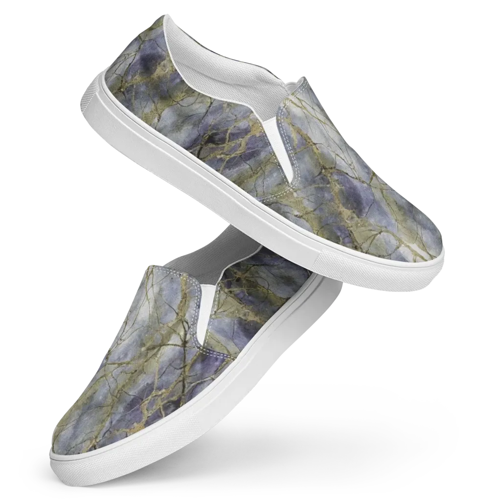 Violet Faultline on Women's Slip-On Canvas Shoes — Front