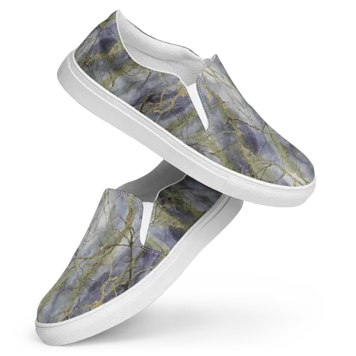Violet Faultline on Women's Slip-On Canvas Shoes