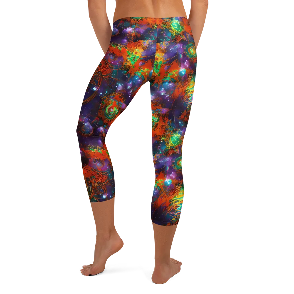Vivid Event Horizon on Capri Leggings — Back