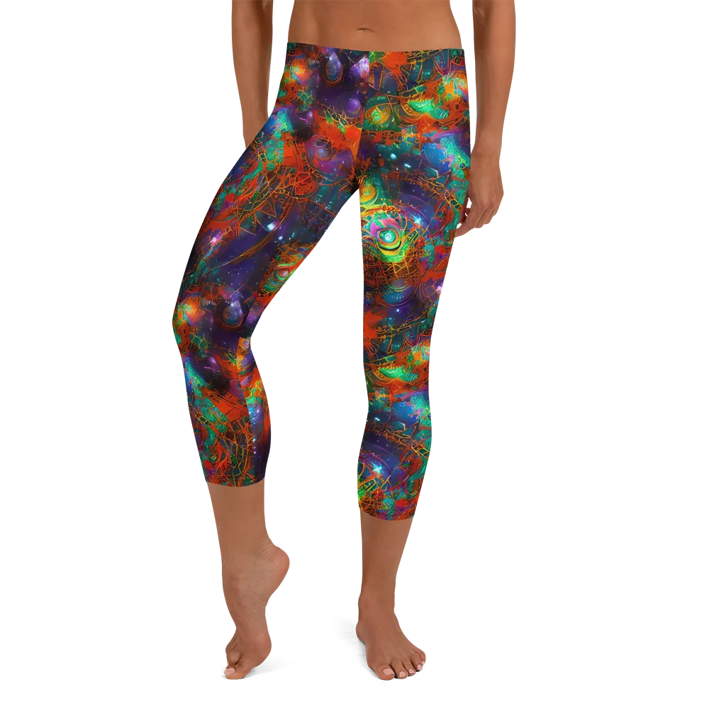 Vivid Event Horizon on Capri Leggings — Front