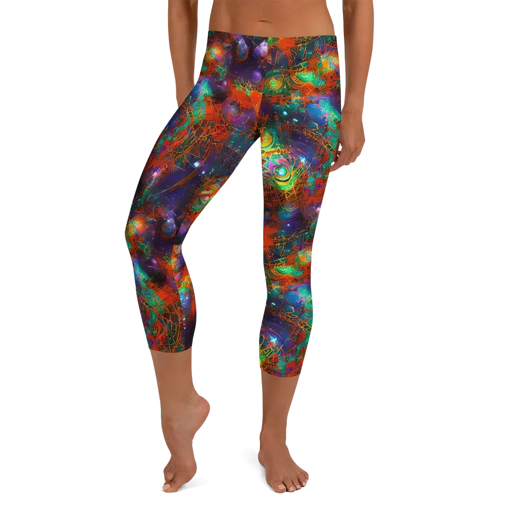 Vivid Event Horizon on Capri Leggings — Front