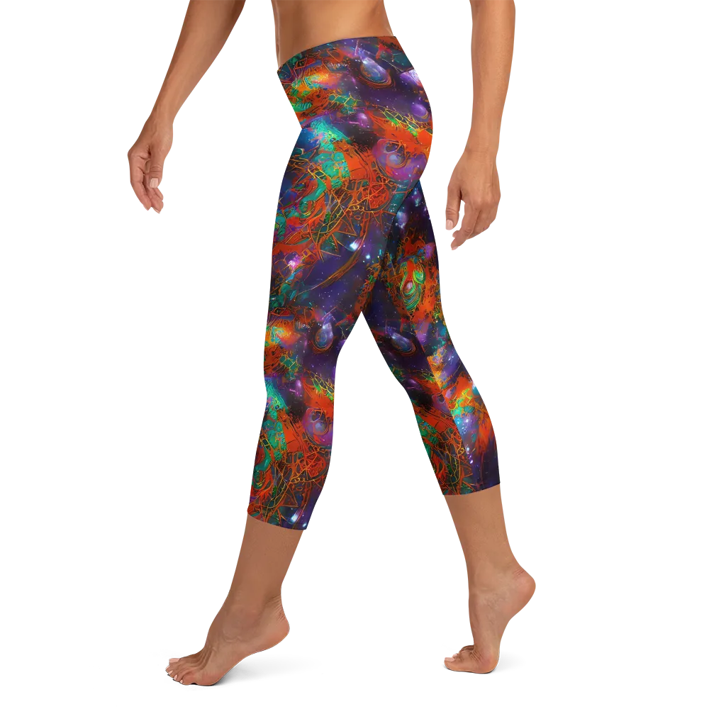 Vivid Event Horizon on Capri Leggings — Left