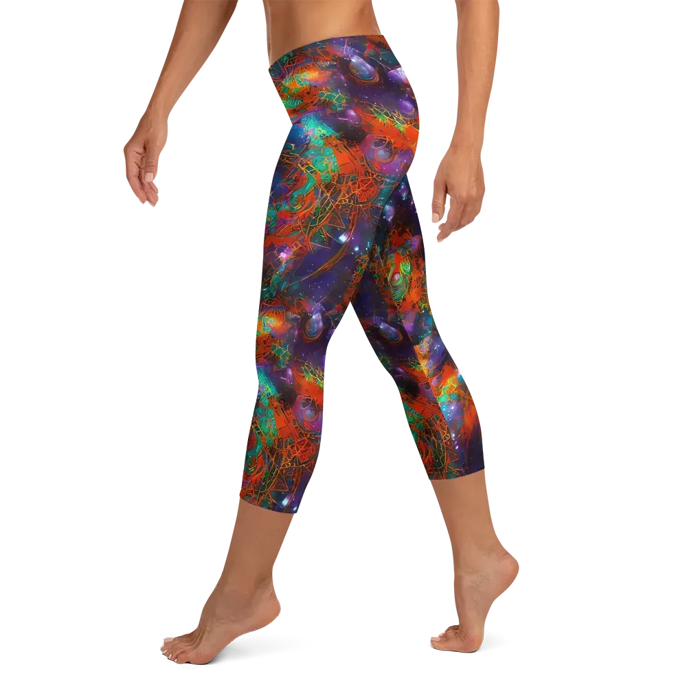 Vivid Event Horizon on Capri Leggings — Left