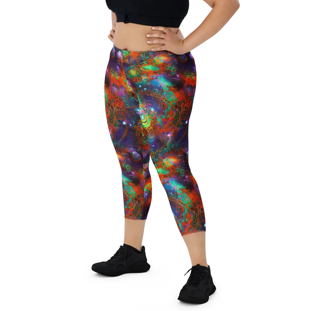 Vivid Event Horizon on Capri Leggings — Front