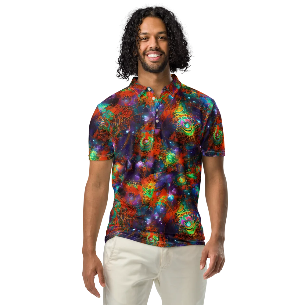 Vivid Event Horizon on Men's Slim Fit Polo Shirt — Front