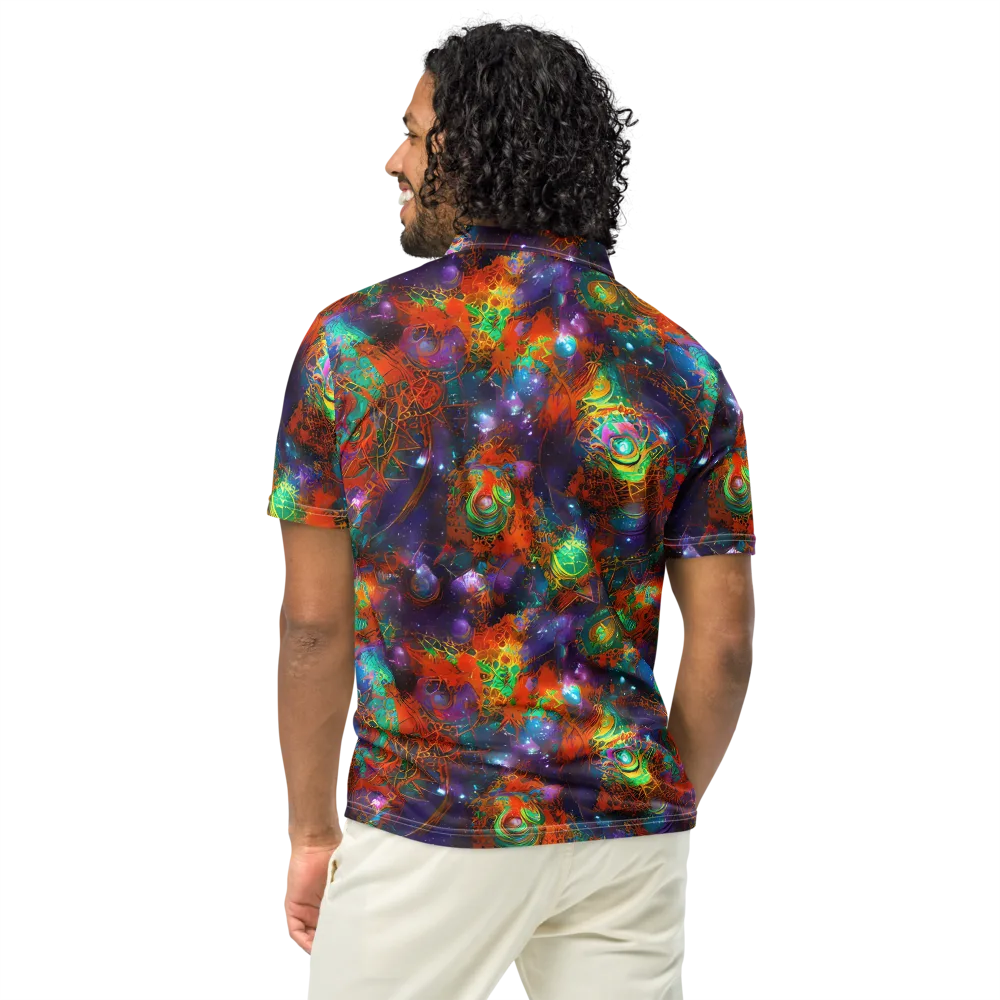 Vivid Event Horizon on Men's Slim Fit Polo Shirt — Back