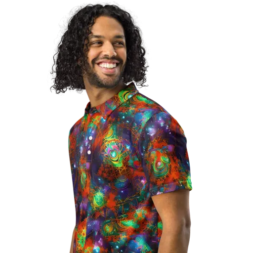 Vivid Event Horizon on a Men's Slim Fit Polo Shirt