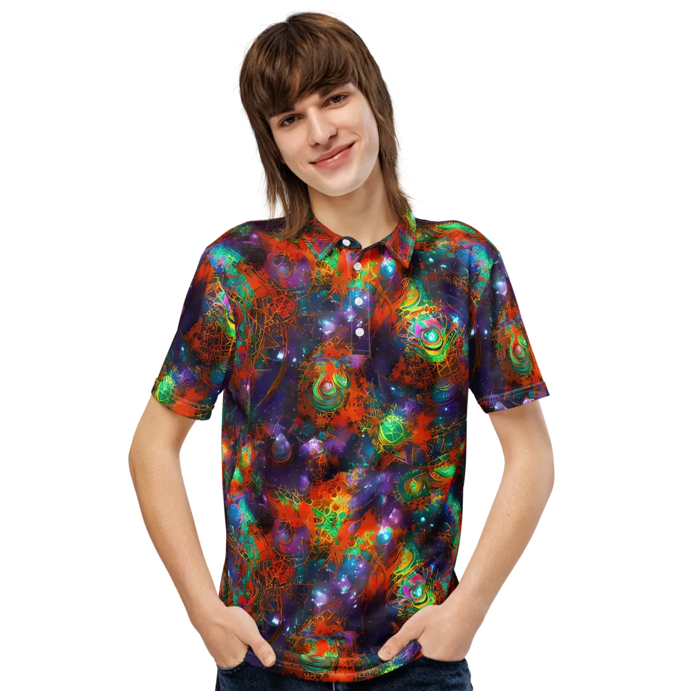 Vivid Event Horizon on Men's Slim Fit Polo Shirt — Front