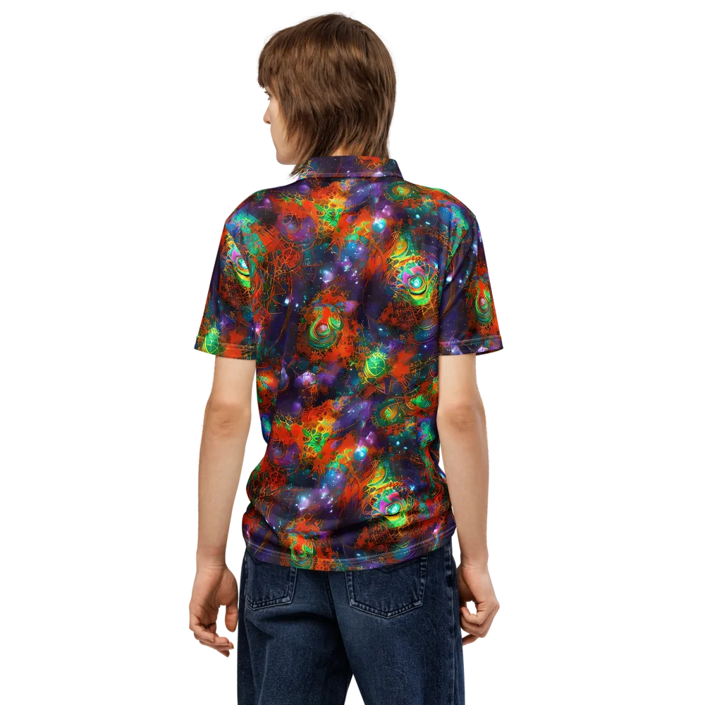 Vivid Event Horizon on Men's Slim Fit Polo Shirt — Back