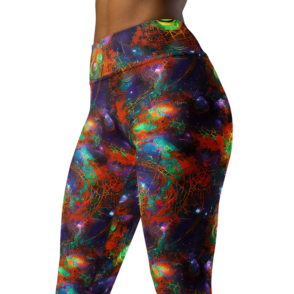 Vivid Event Horizon on Yoga Leggings — Left Front