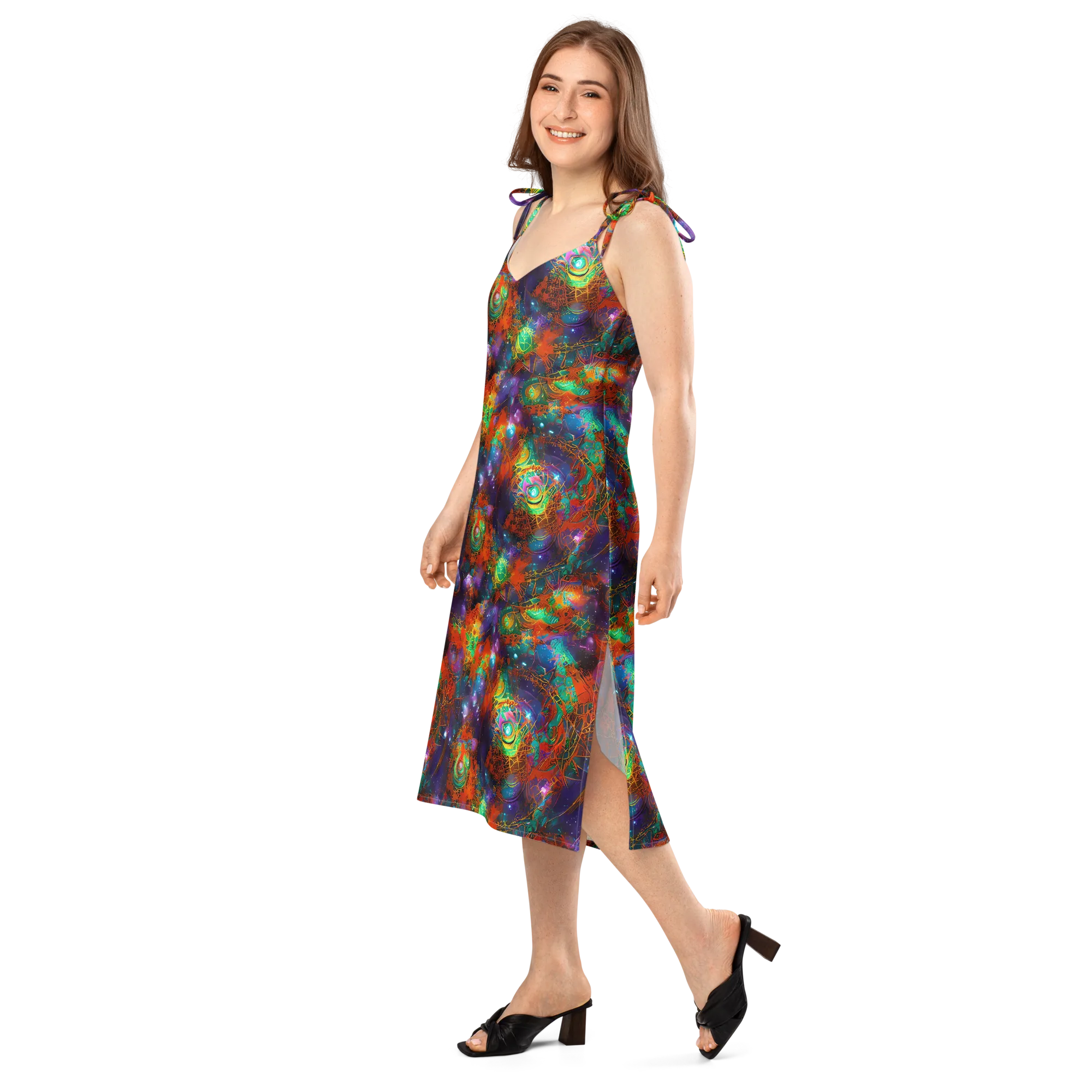 Vivid Event Horizon on Slip Dress — Left Front