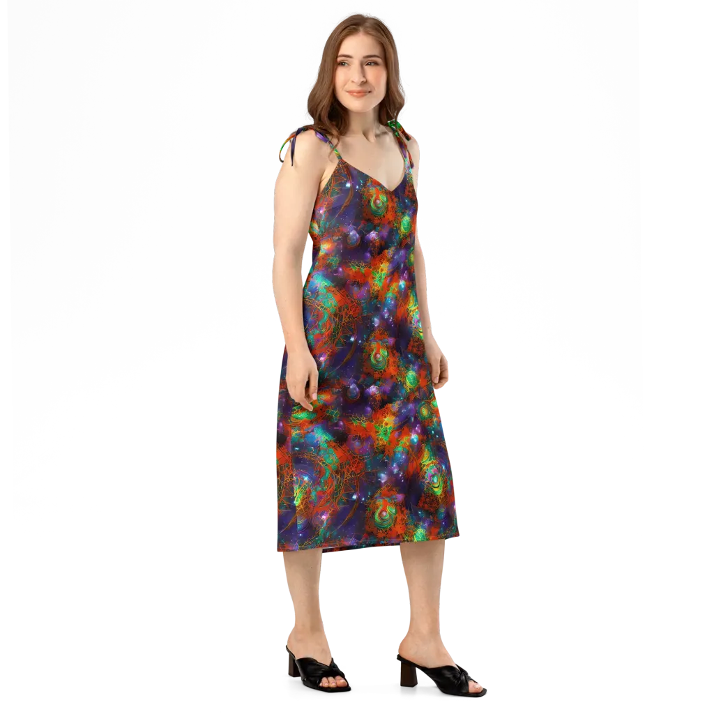 Vivid Event Horizon on Slip Dress — Right Front