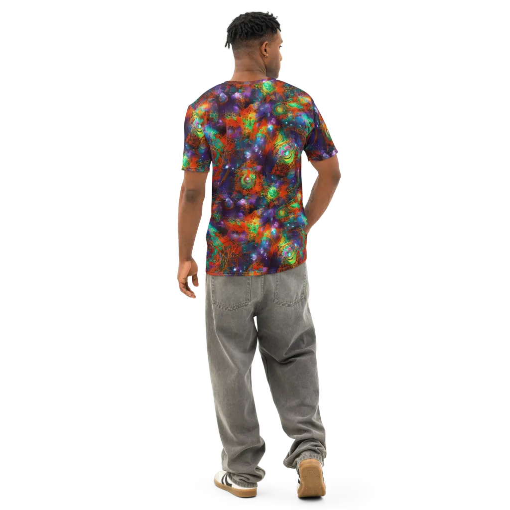 Vivid Event Horizon on Men's Cotton Crew Neck T-Shirt — Back