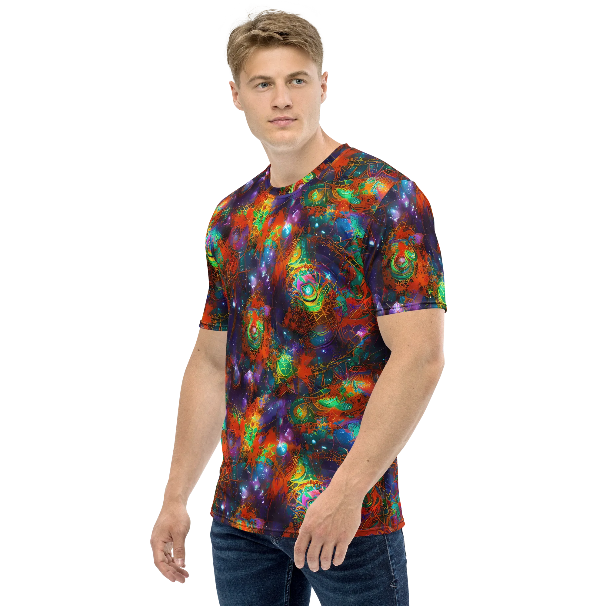 Vivid Event Horizon on Men's Crew Neck T-Shirt — Left