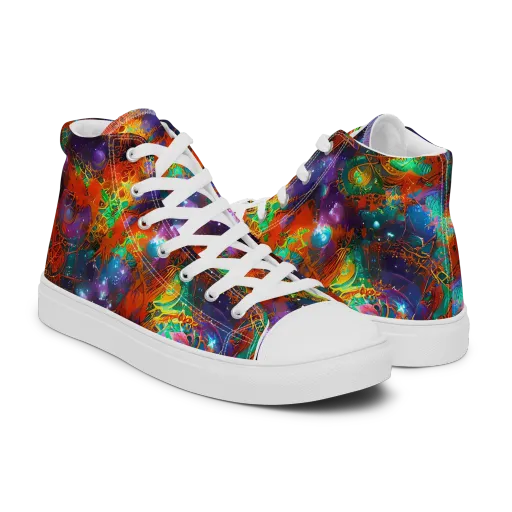 Vivid Event Horizon on a Men's High Top Canvas Shoes