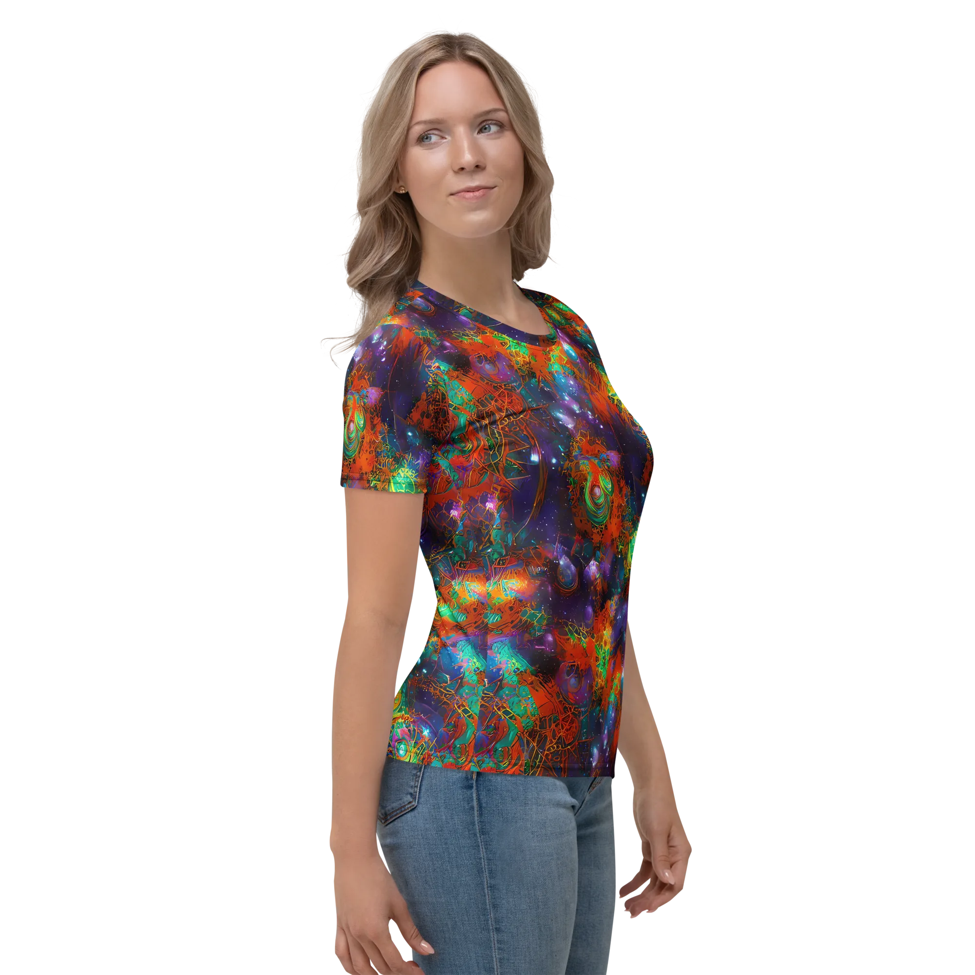 Vivid Event Horizon on Women's Crew Neck T-Shirt — Right