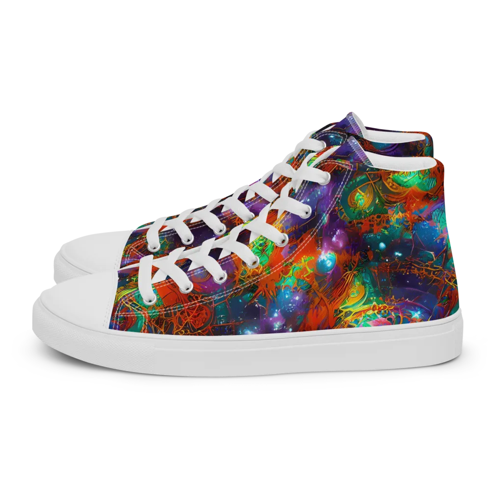 Vivid Event Horizon on Women's High Top Canvas Shoes — Left