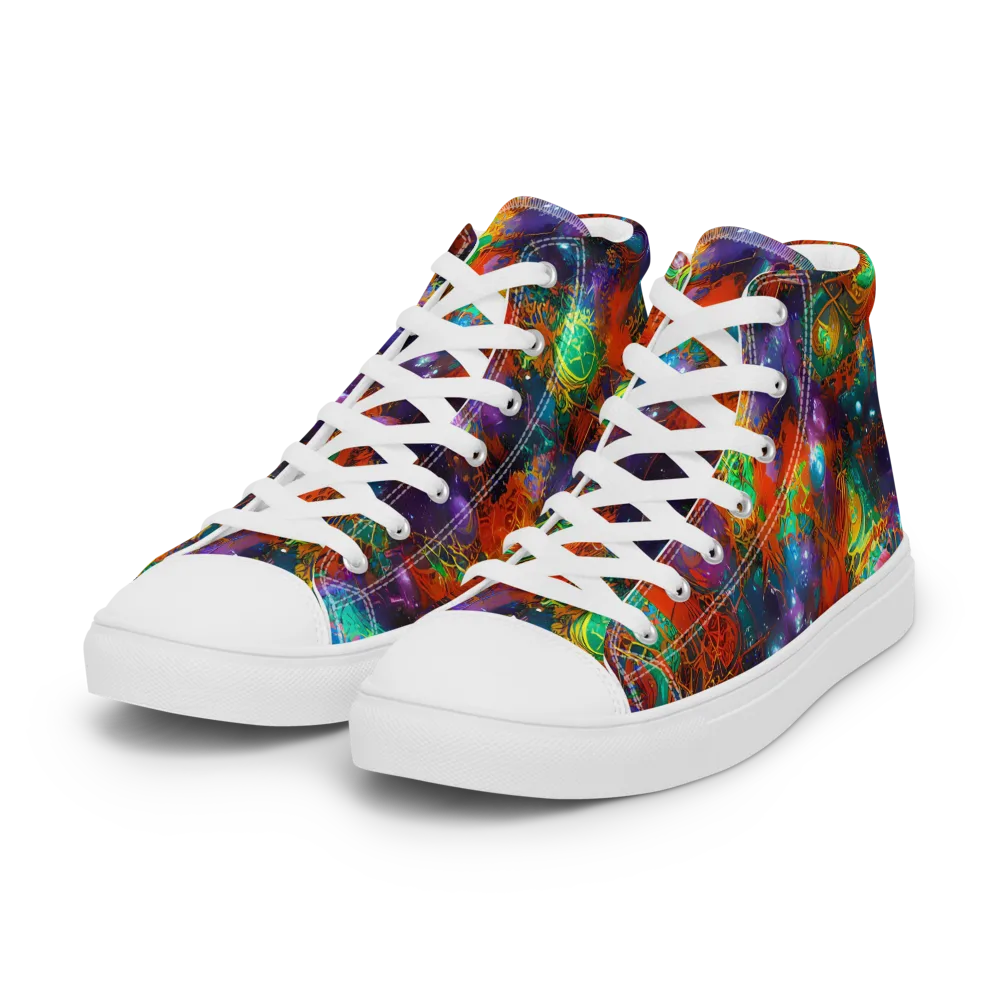 Vivid Event Horizon on Women's High Top Canvas Shoes — Left Front