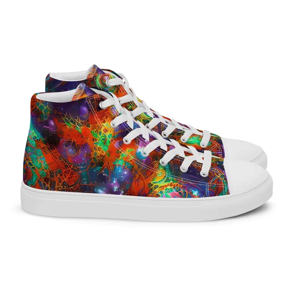 Vivid Event Horizon on Women's High Top Canvas Shoes — Right