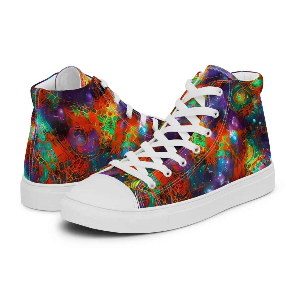 Vivid Event Horizon on Women's High Top Canvas Shoes — Left