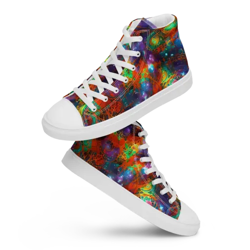 Vivid Event Horizon on a Women's High Top Canvas Shoes
