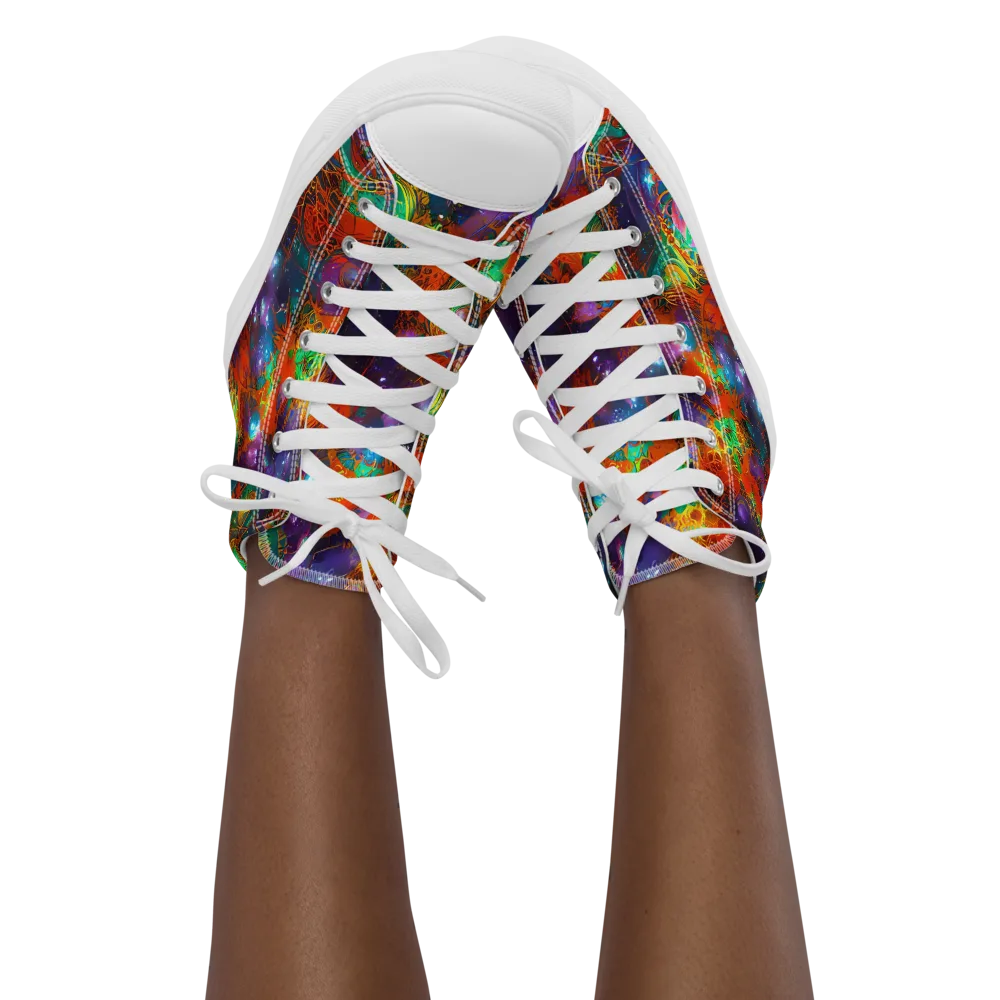 Vivid Event Horizon on Women's High Top Canvas Shoes — Front