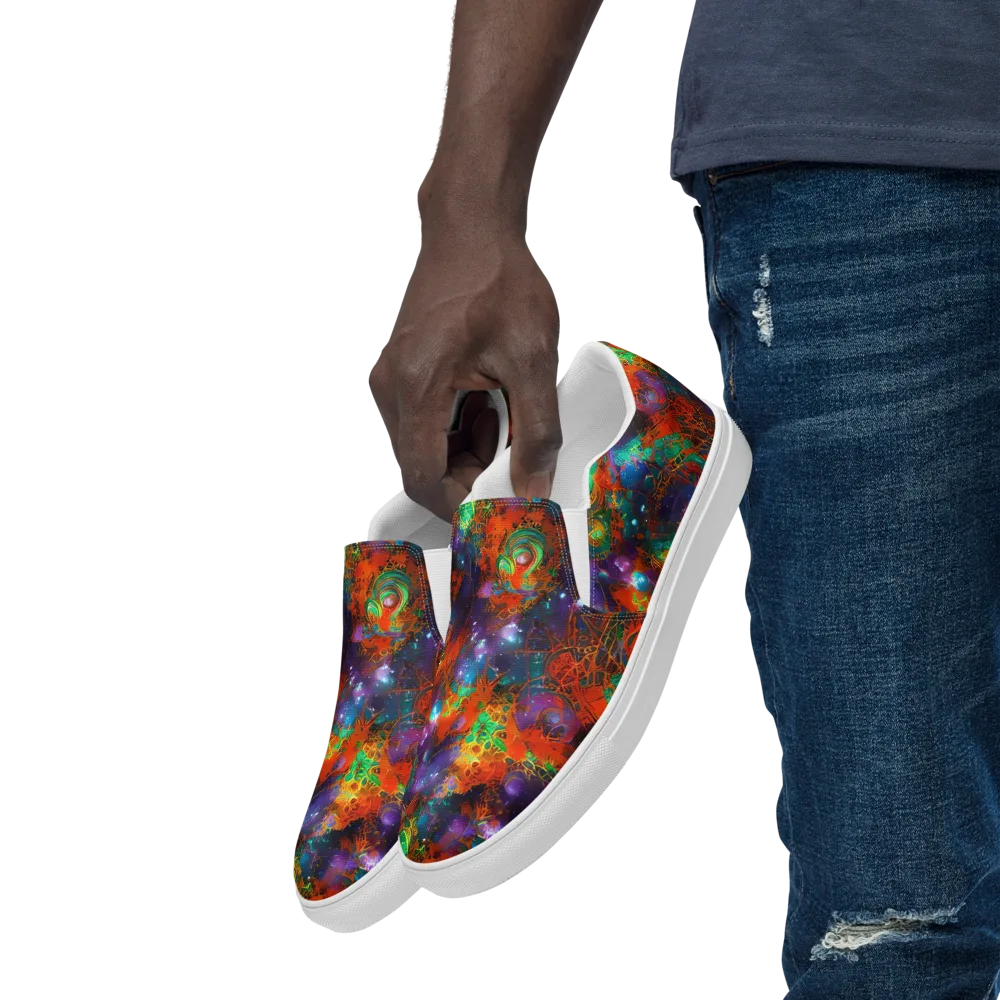 Vivid Event Horizon on Men's Slip-On Canvas Shoes — Left Front