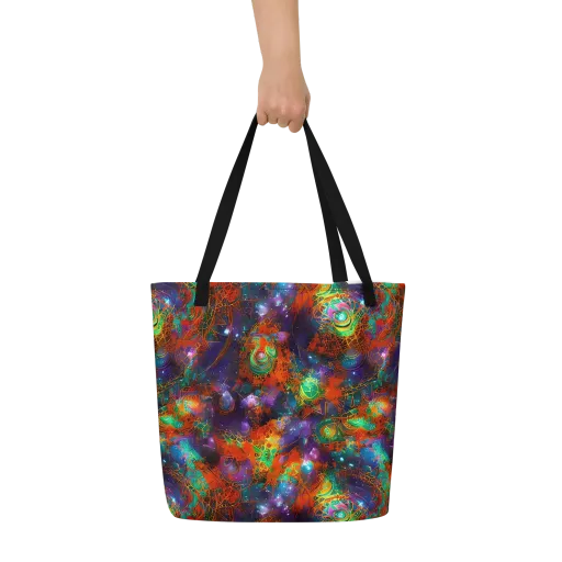 Vivid Event Horizon on a Large Tote Bag W/ Pocket