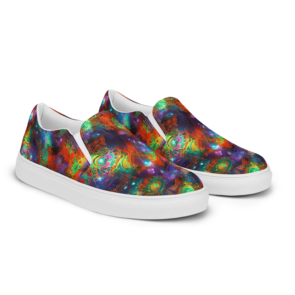 Vivid Event Horizon on Women's Slip-On Canvas Shoes — Right Front