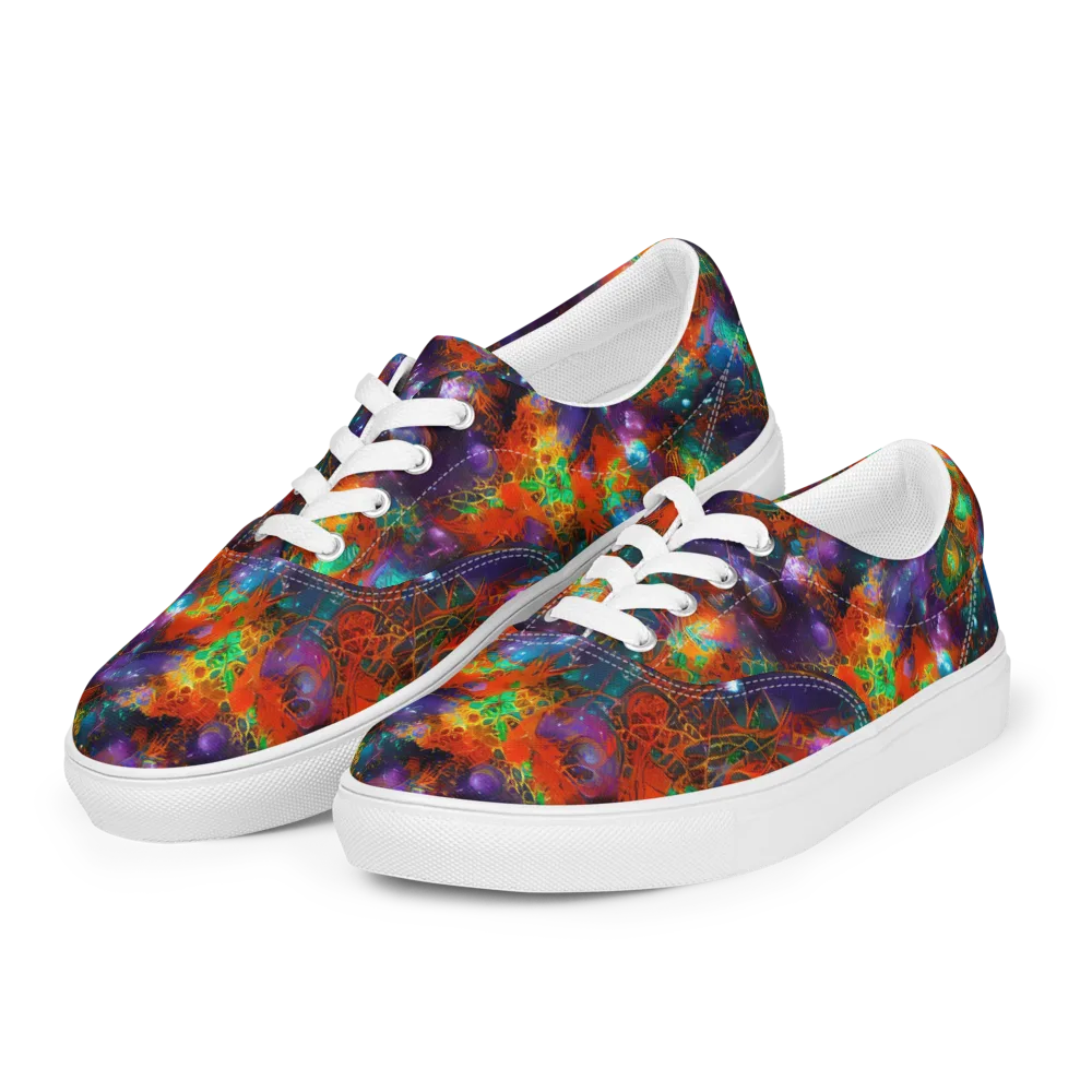 Vivid Event Horizon on Men's Lace-Up Canvas Shoes — Left Front