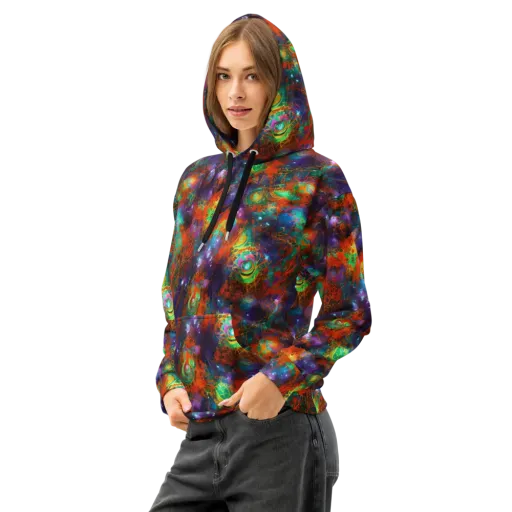 Vivid Event Horizon on a Cotton Hoodie