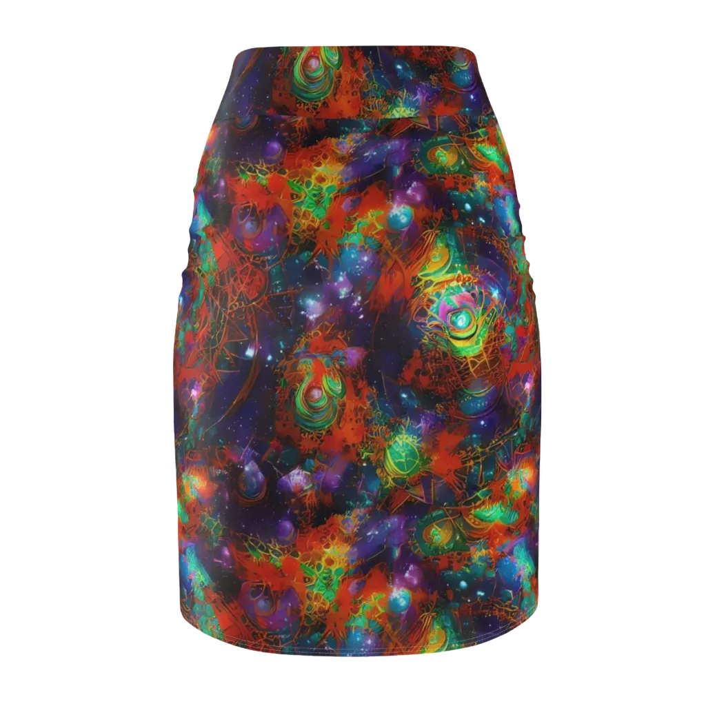 Vivid Event Horizon on Pencil Skirt — Back