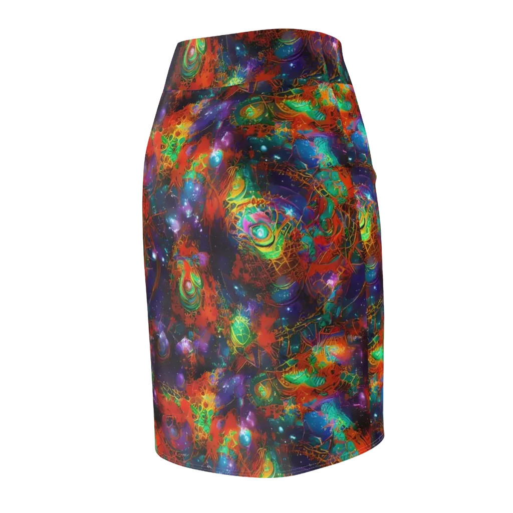Vivid Event Horizon on Pencil Skirt — Back Side