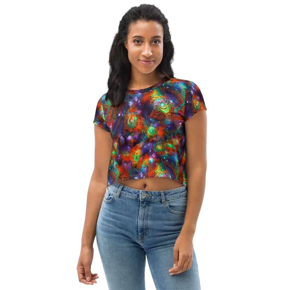 Vivid Event Horizon on Crop Tee — Front