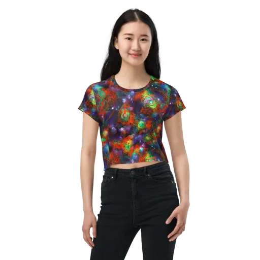 Vivid Event Horizon on a Crop Tee