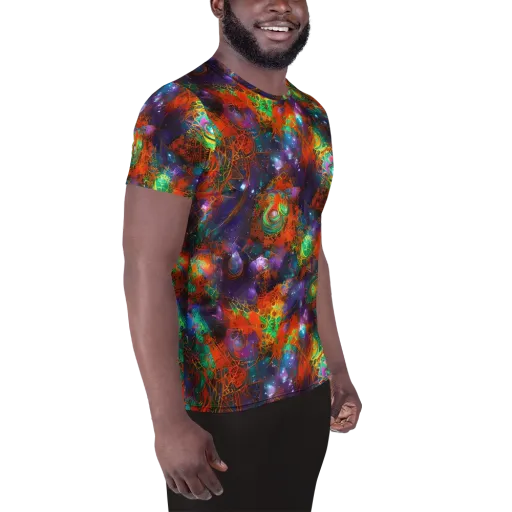 Vivid Event Horizon on a Men's Athletic T-Shirt