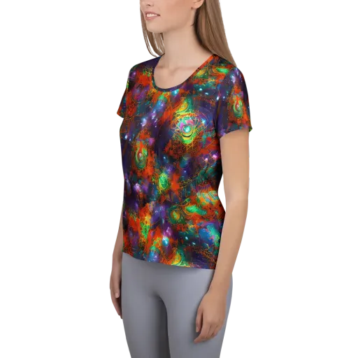 Vivid Event Horizon on a Women's Athletic T-Shirt