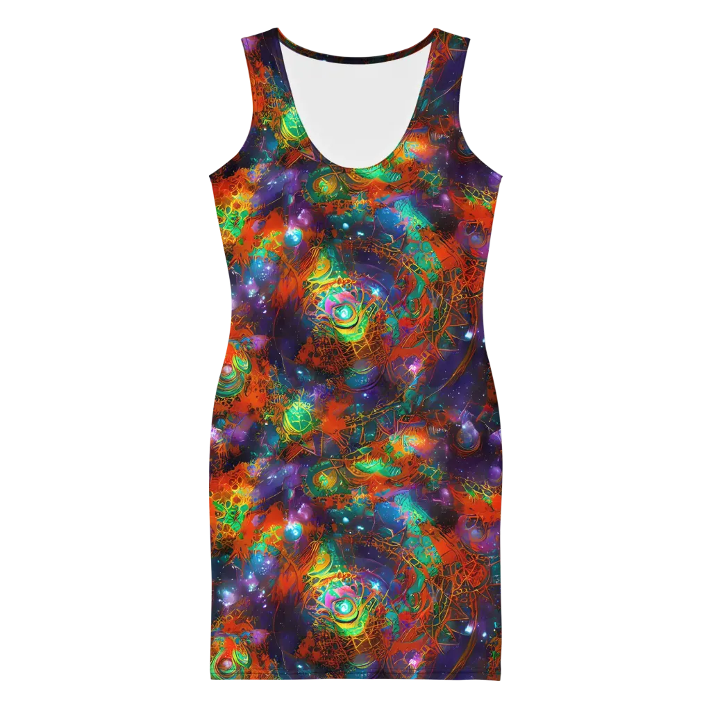 Vivid Event Horizon on Bodycon Dress — Front